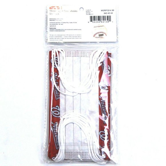 Washington Nationals 6-Pack Three Layer Face Masks - Adult - Picture 4 of 5